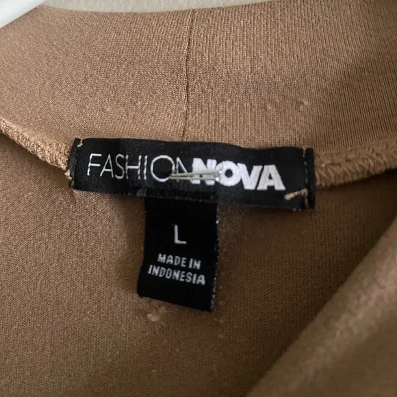 Fashion Nica Bodycon Brown Dress Size L - Picture 3 of 3